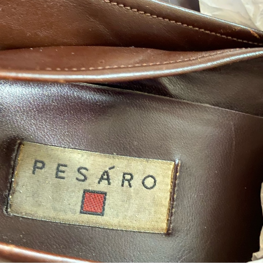 Presaro Vintage Heeled Loafter Slip On Leather Brown - Picture 10 of 10